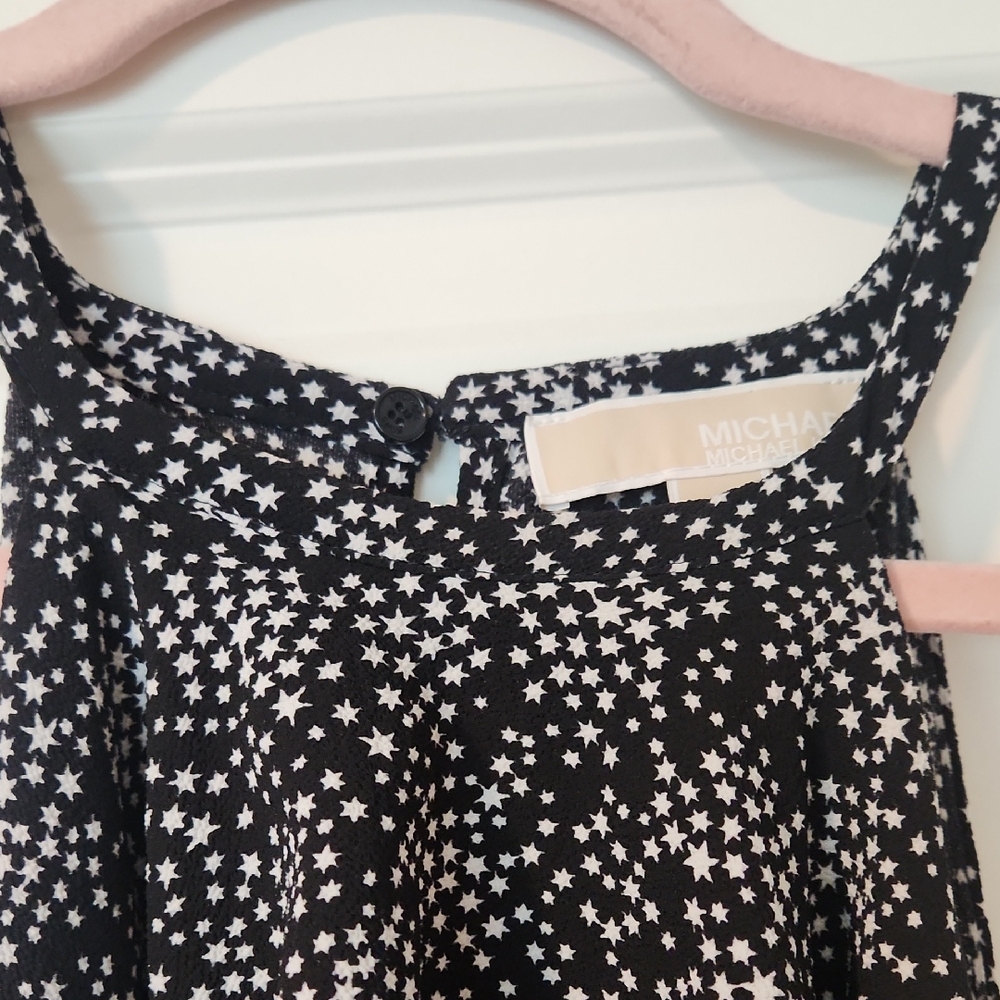 Womens Michael Kors Flirty Starry Black and White Off The Shoulder Cut Out Top